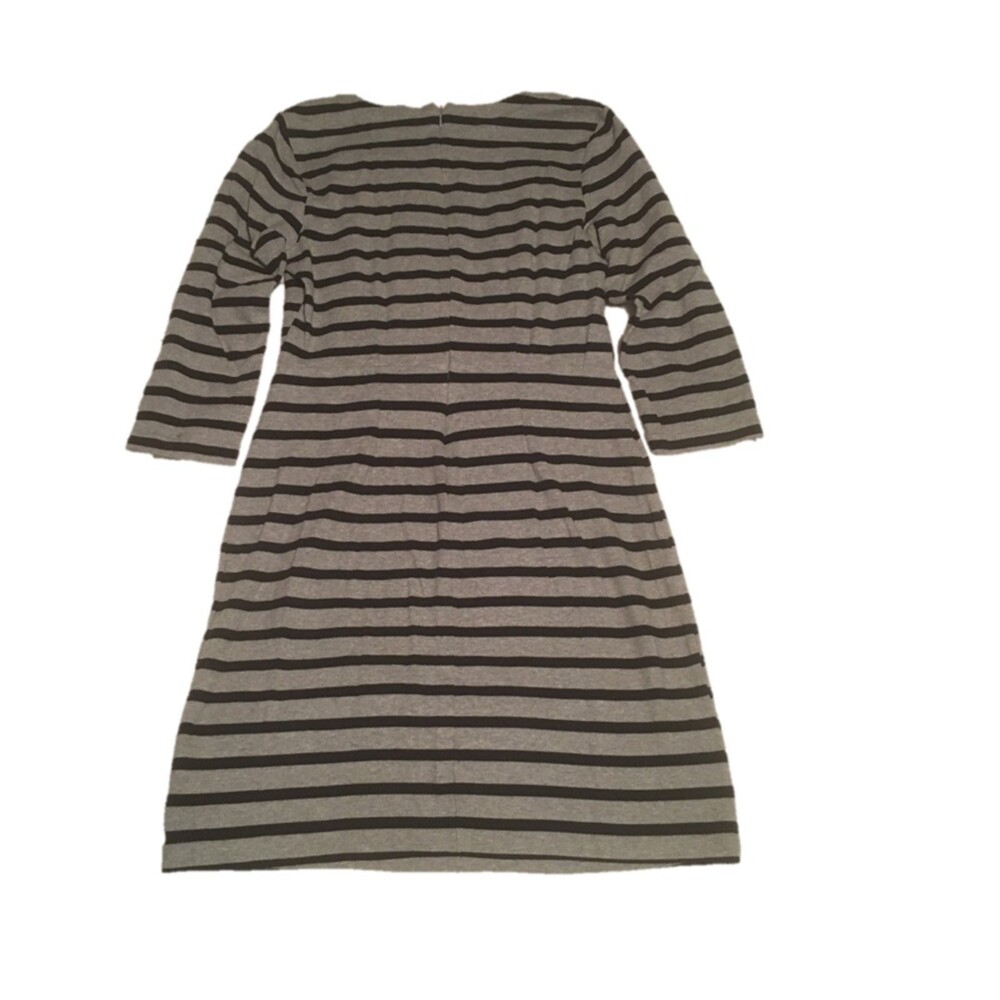 Old Navy dress Medium black gray stripe 3/4 sleeve Cotton Blend Corporate Career